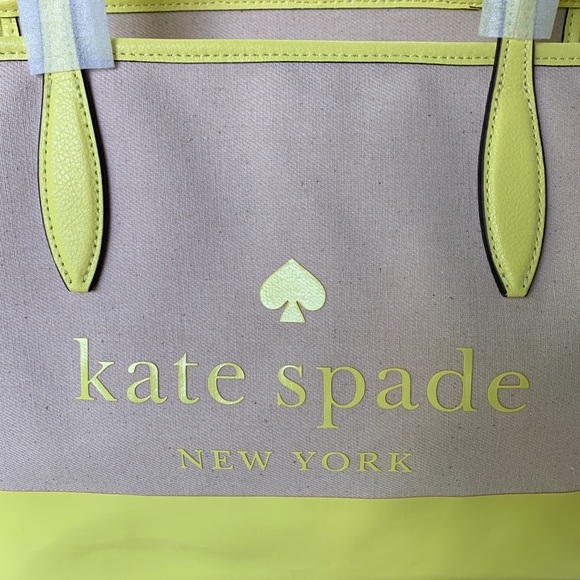 SOLD⛔️Authentic Kate Spade canvas/Leather zip top tote🌼 - Picture 7 of 9